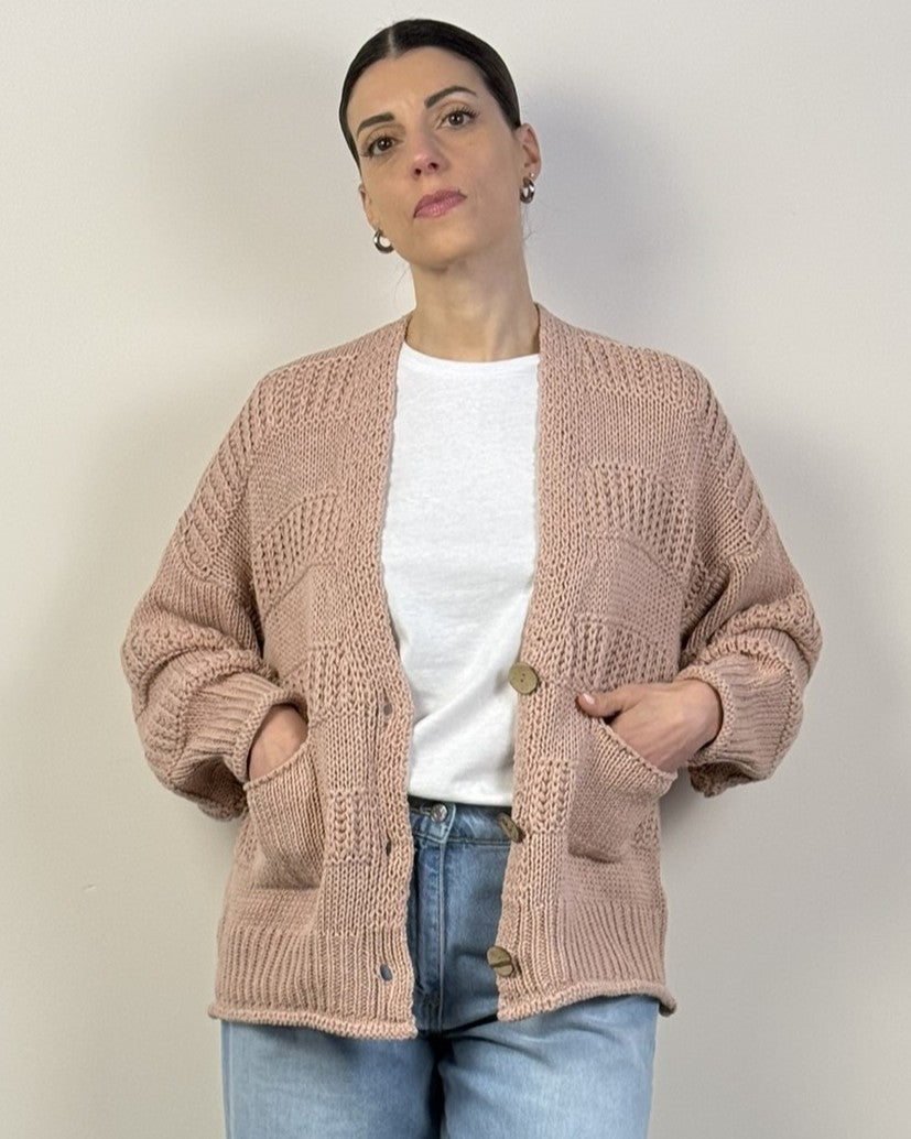 Cardigan Bottoni Bande Rilievo HAVEONE