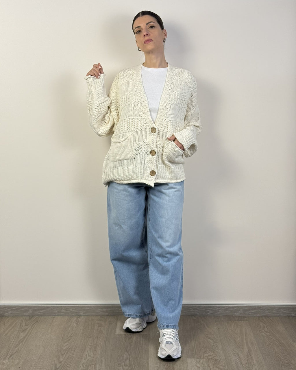 Cardigan Bottoni Bande Rilievo HAVEONE