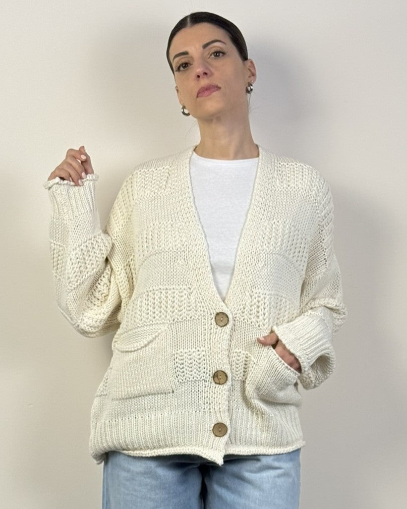 Cardigan Bottoni Bande Rilievo HAVEONE