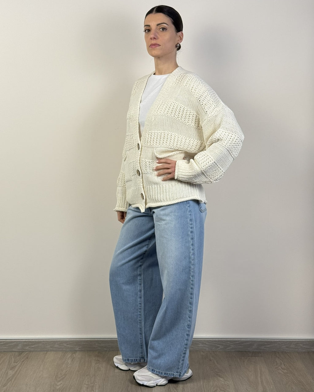 Cardigan Bottoni Bande Rilievo HAVEONE