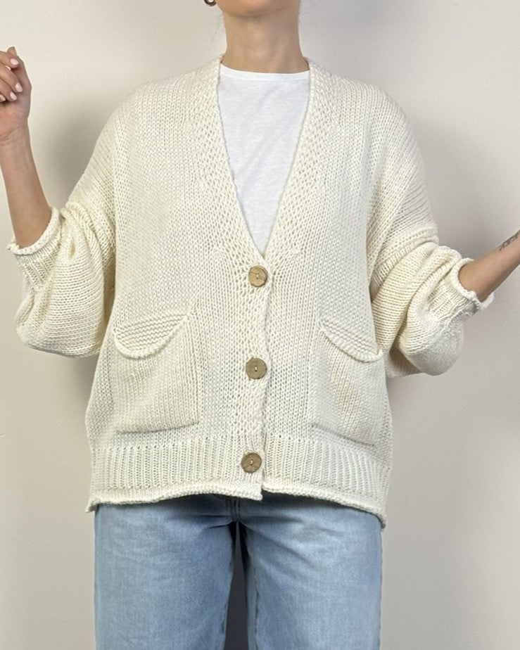 Cardigan Bottoni Tasche HAVEONE