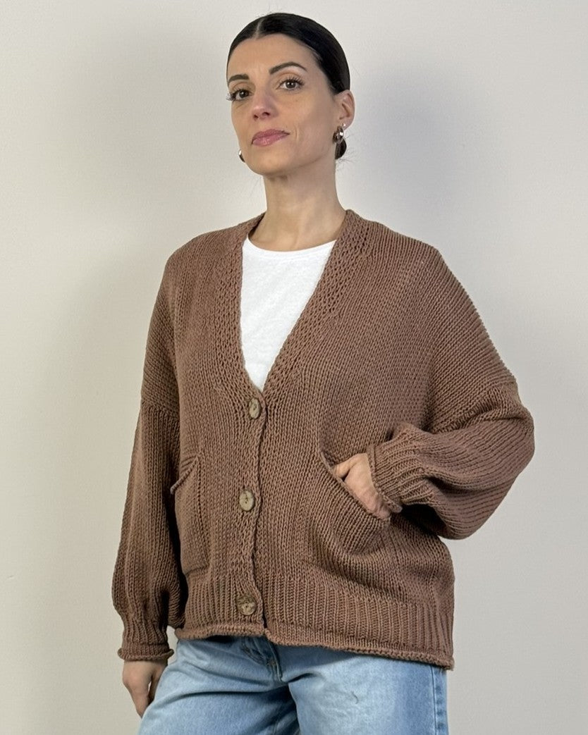 Cardigan Bottoni Tasche HAVEONE