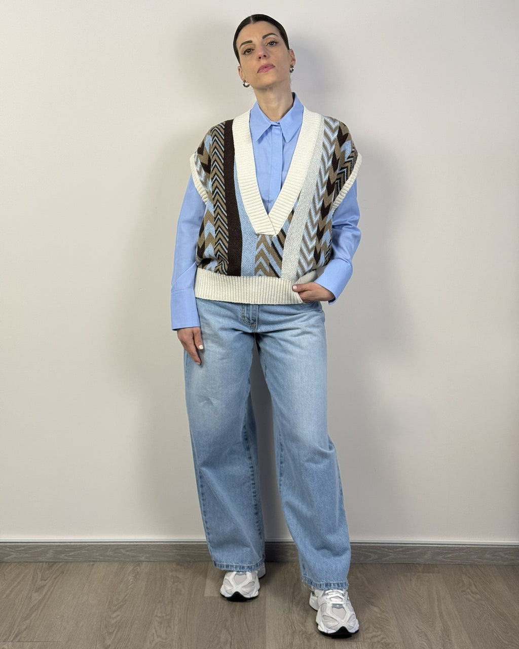 Gilet Chiuso Scollo Jacquard HAVEONE