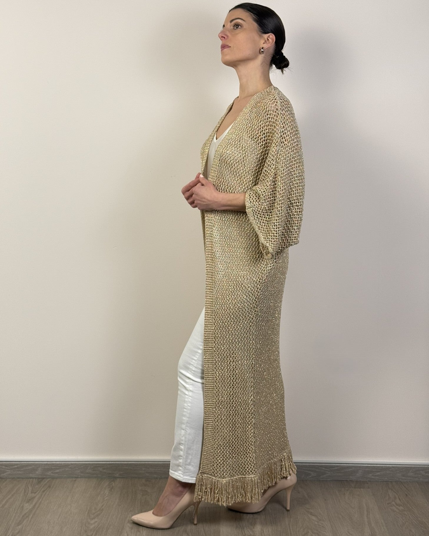 Cardigan Lungo Frange KONTATTO