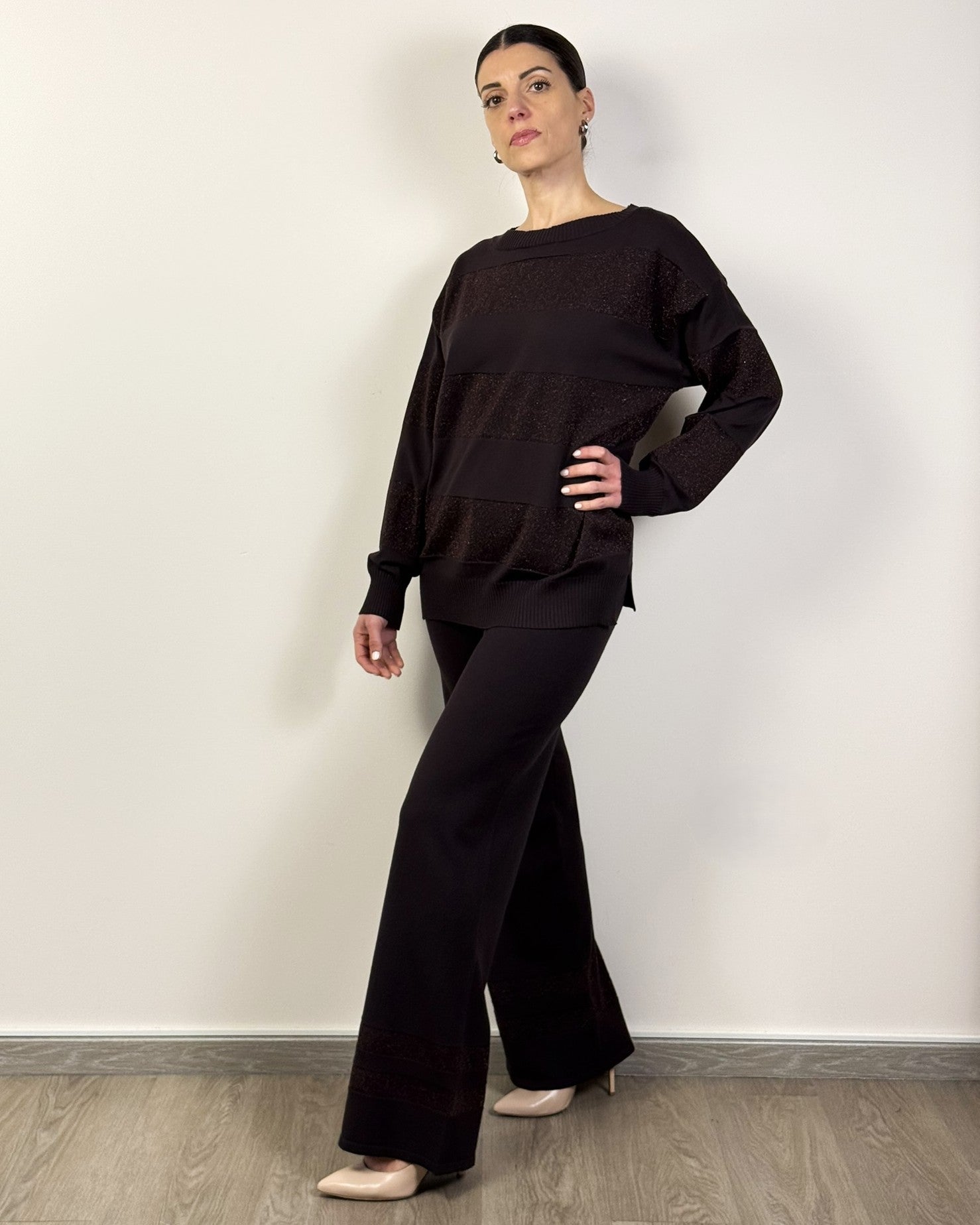 Pantalone Righe Lurex KONTATTO