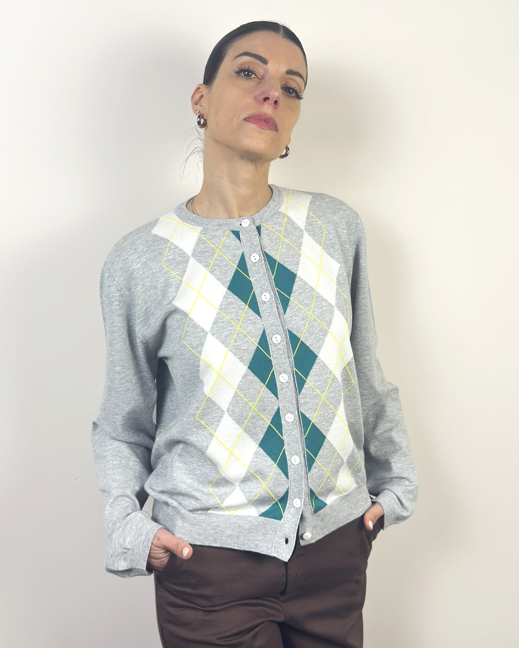 Cardigan Rombi Bottoni KONTATTO