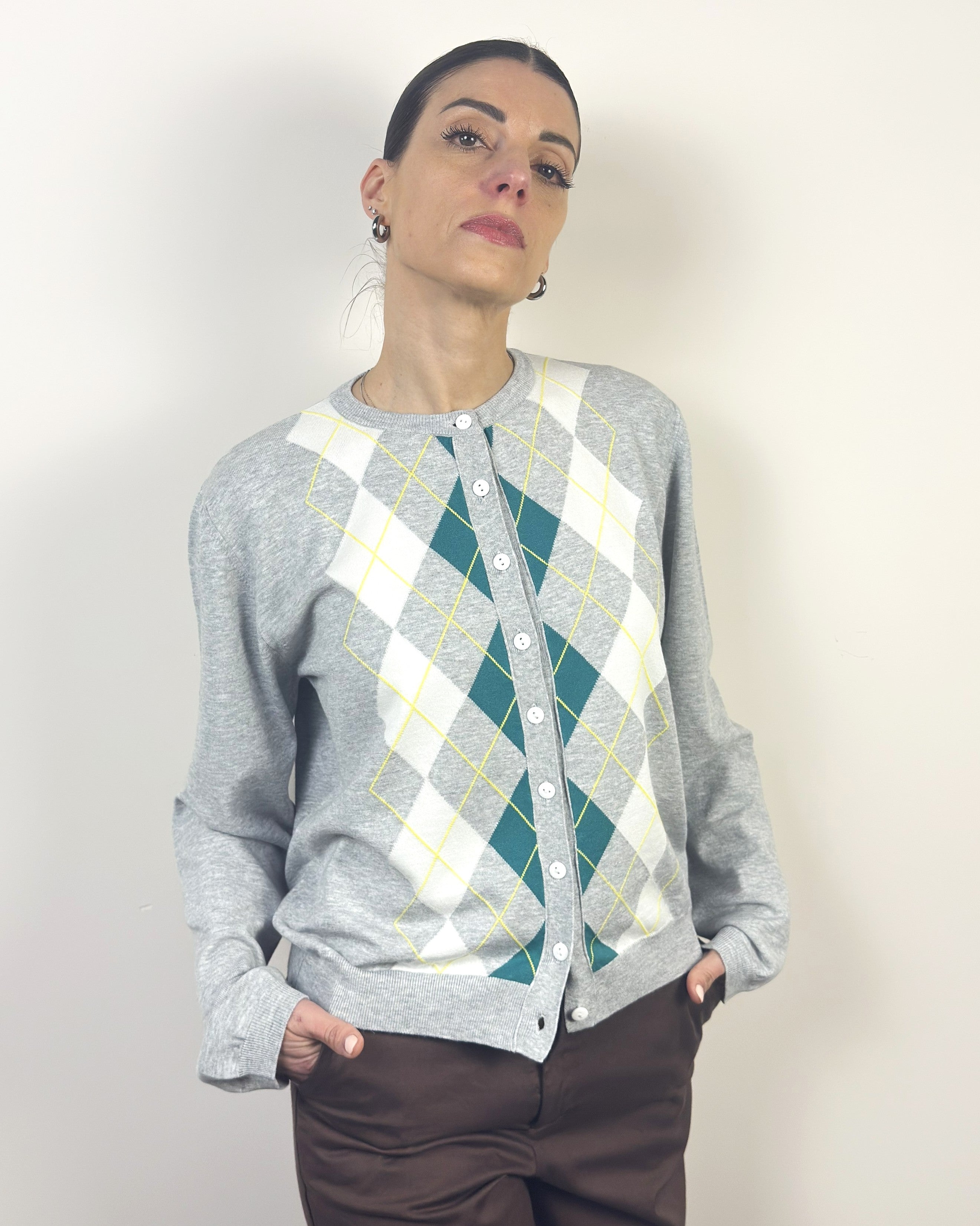 Cardigan Rombi Bottoni KONTATTO