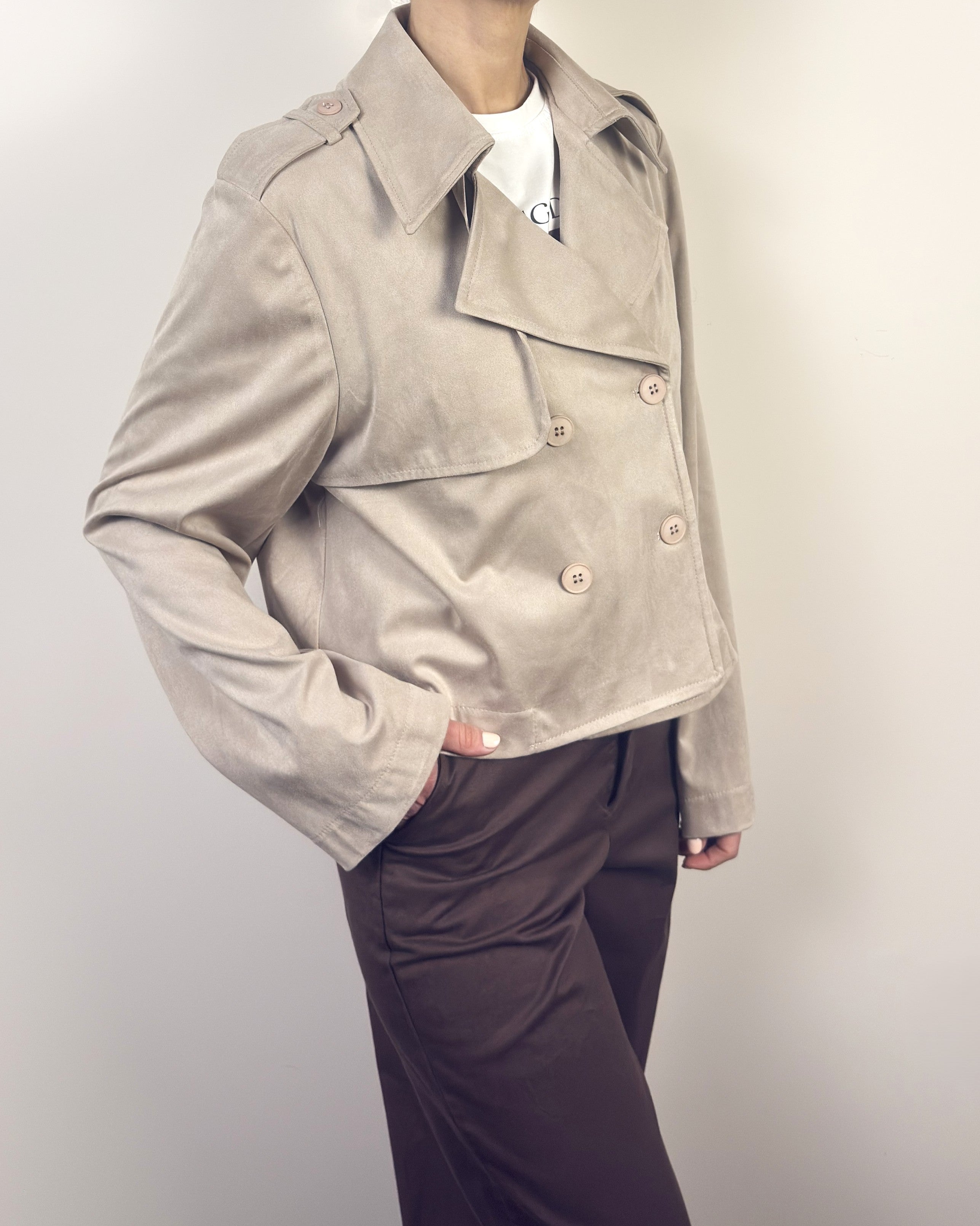 Trench Corto Effetto Camoscio LOKITA