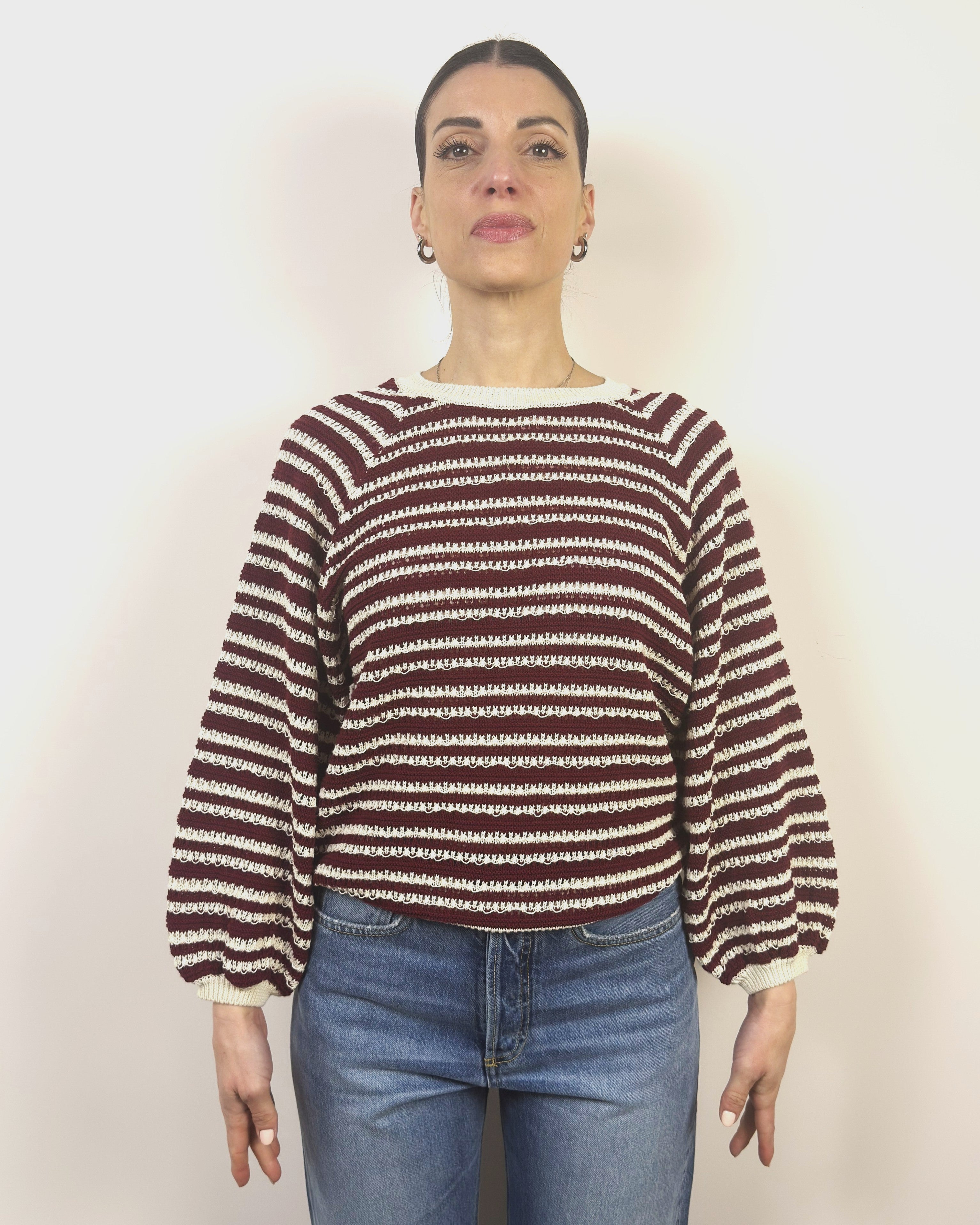 Girocollo Righe Traforato KONTATTO