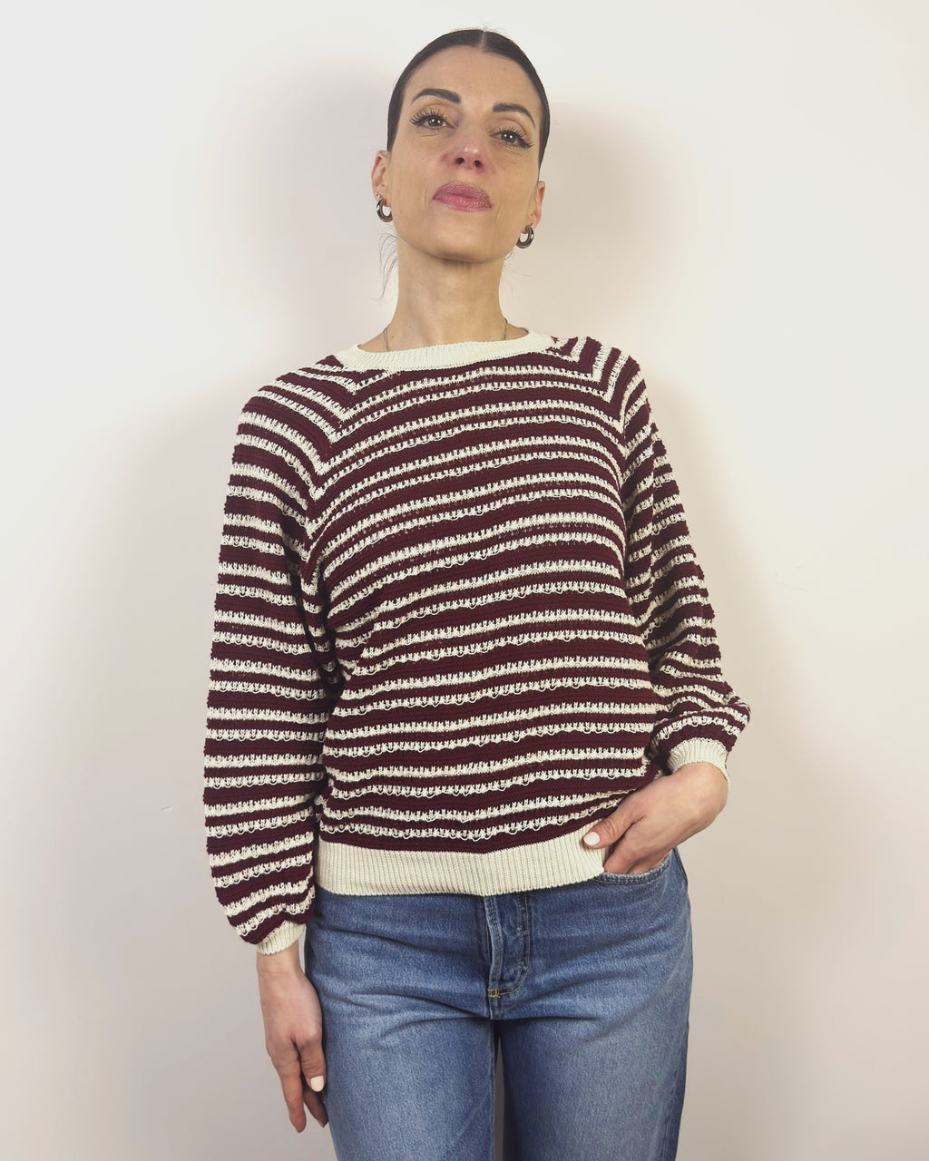 Girocollo Righe Traforato KONTATTO