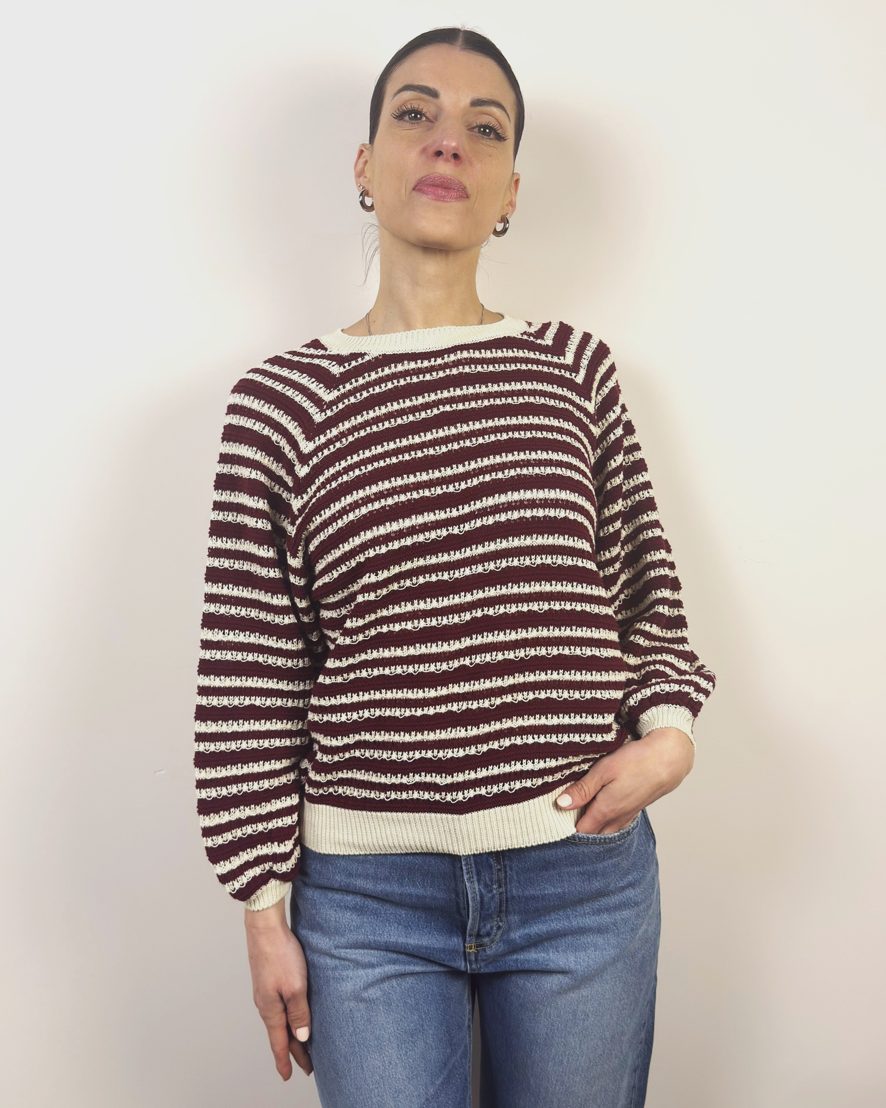 Girocollo Righe Traforato KONTATTO