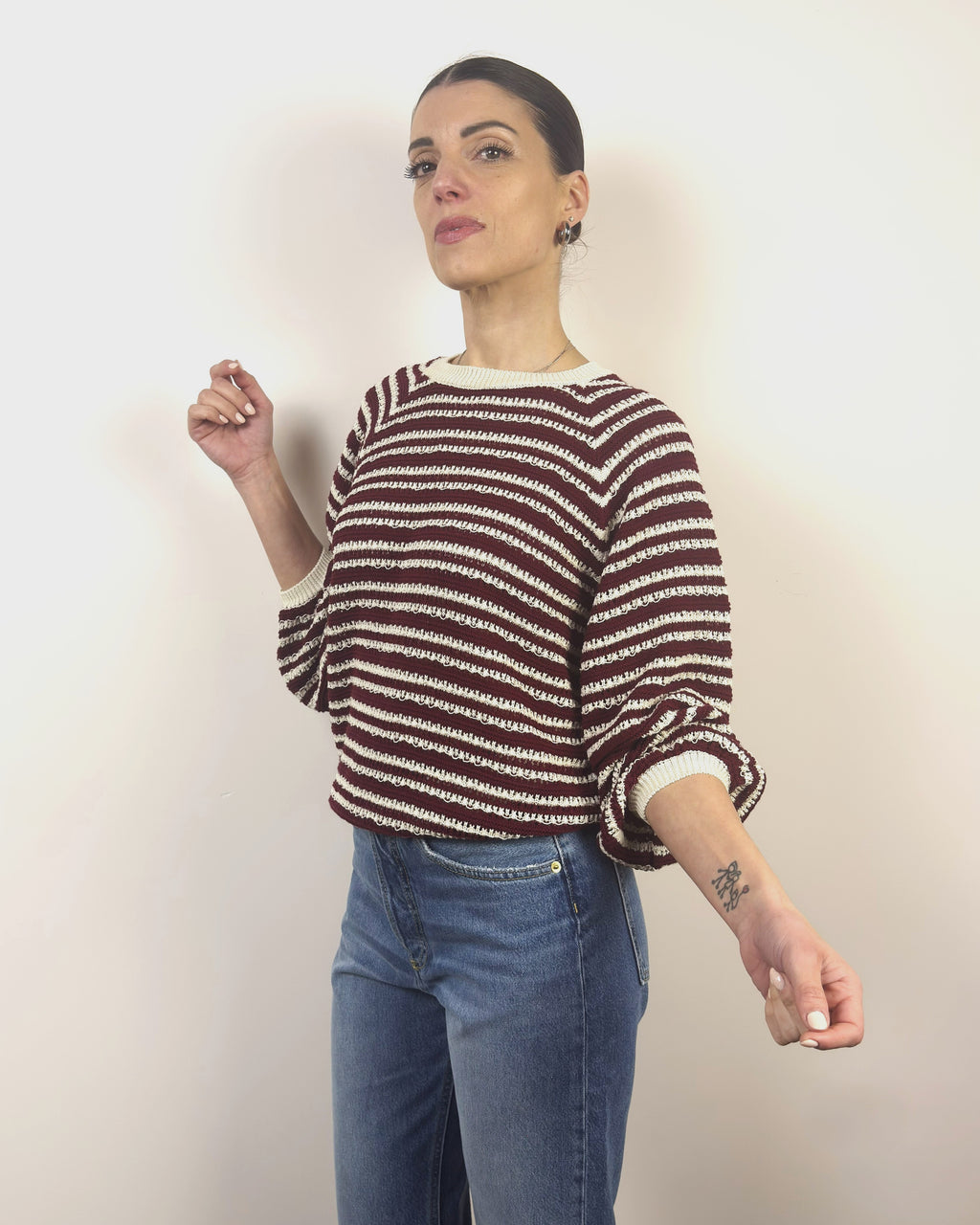 Girocollo Righe Traforato KONTATTO