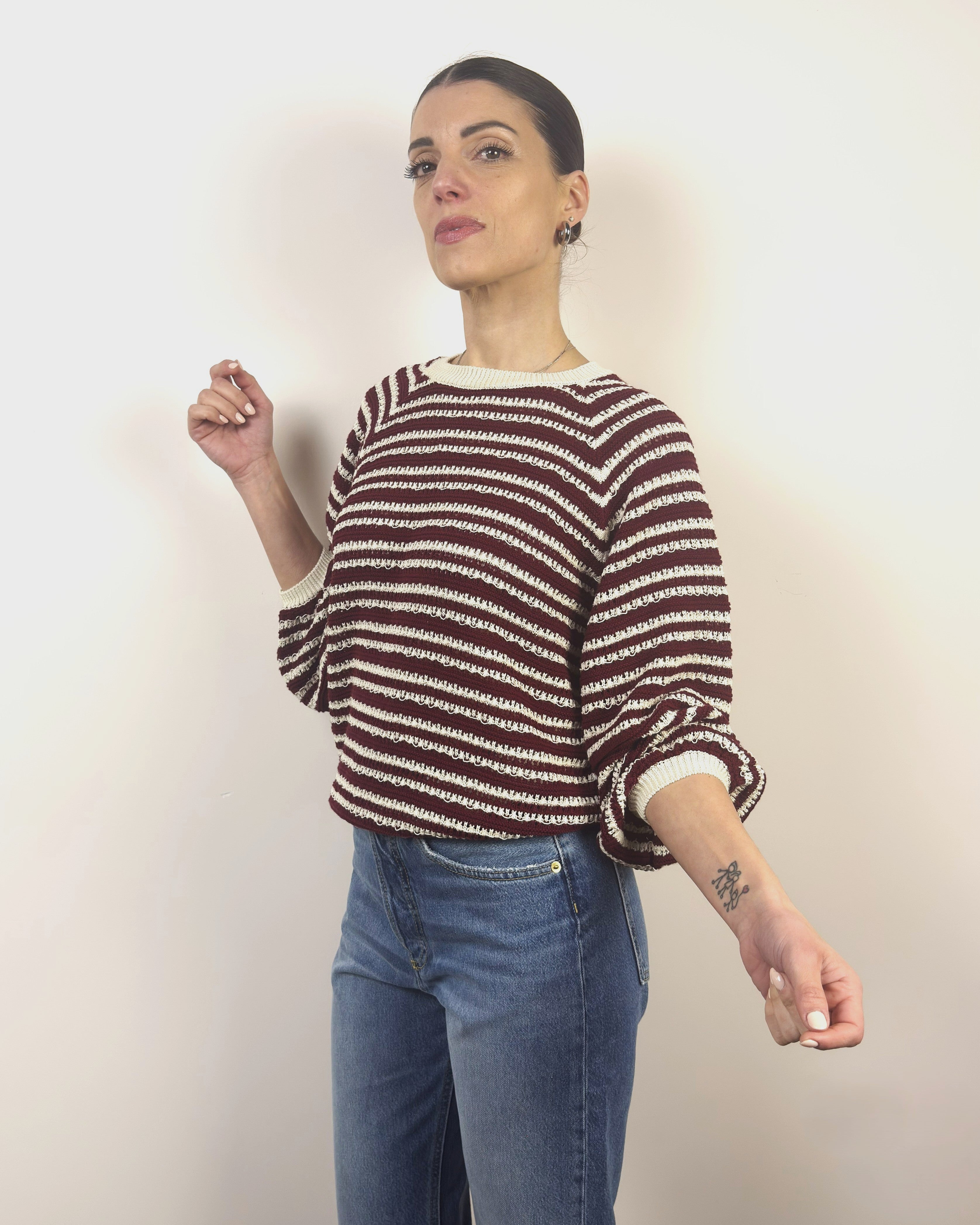 Girocollo Righe Traforato KONTATTO