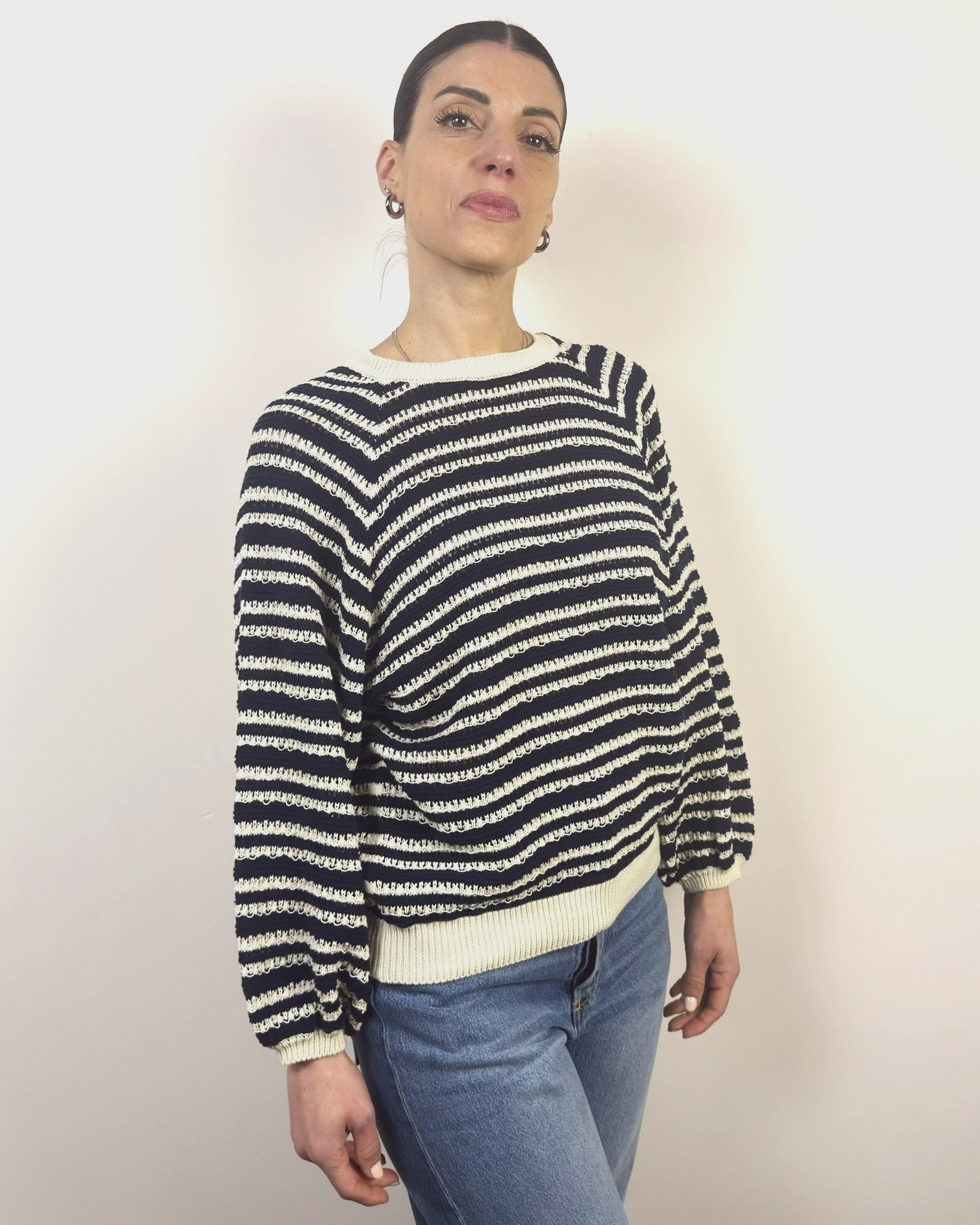 Girocollo Righe Traforato KONTATTO