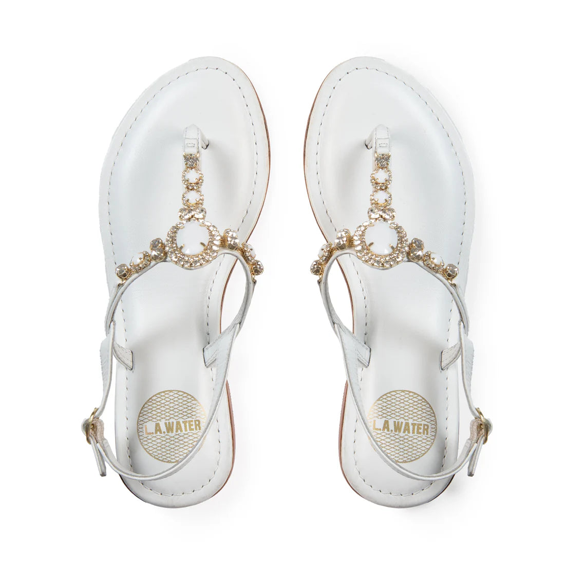 Sandalo Amalfi con strass in pelle L.A.WATER