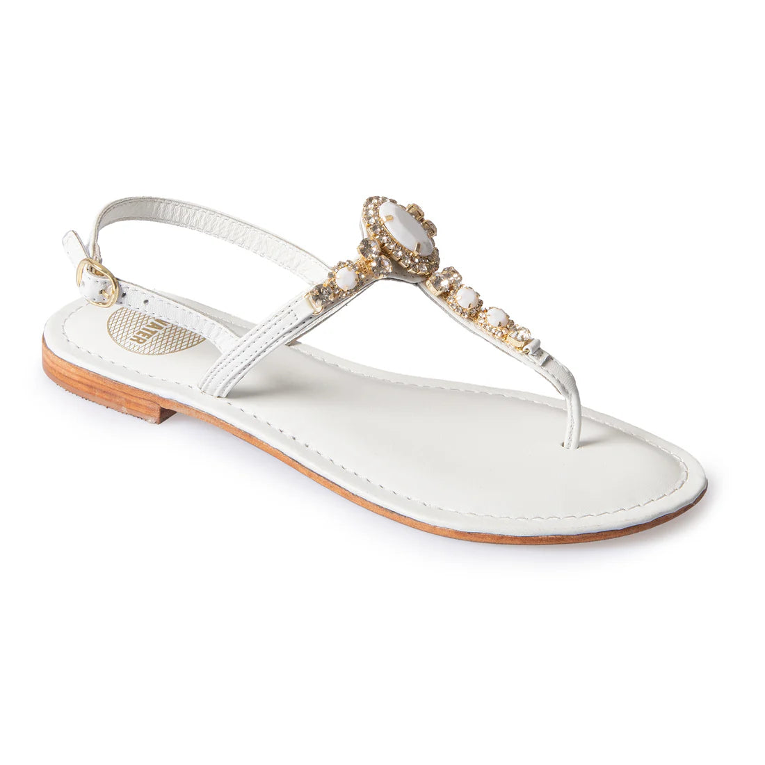 Sandalo Amalfi con strass in pelle L.A.WATER