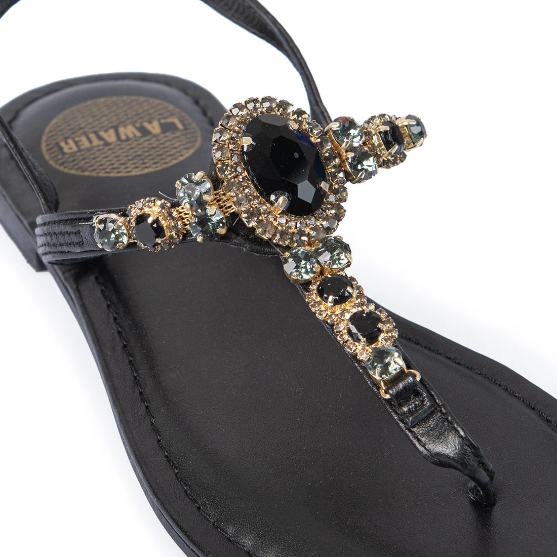 Sandalo Amalfi con strass in pelle L.A.WATER