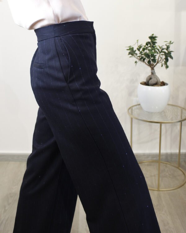 Pantalone Largo Gessato Paillettes KONTATTO