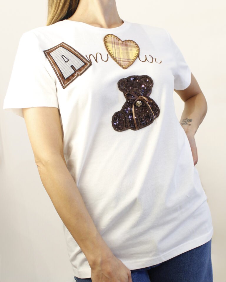 T-Shirt KONTATTO scritte ricamo