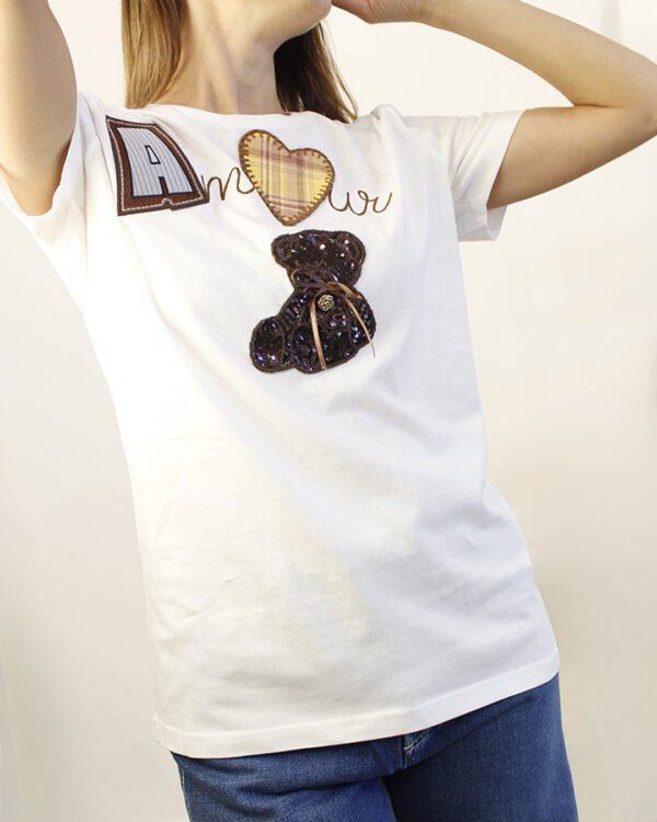 T-Shirt KONTATTO scritte ricamo