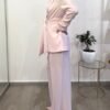 completo abito kontatto rosa pantalone palazzo fusciacca giacca
