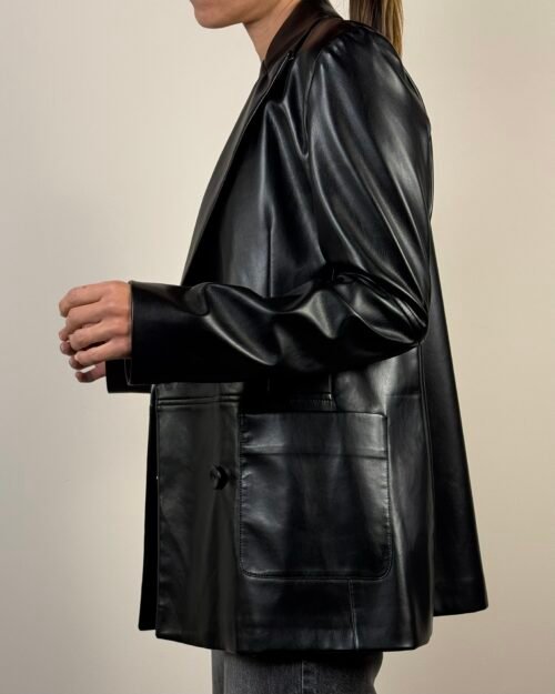 giacca doppio petto haveone ecopelle