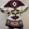 maglia cardigan etnico cinta haveone frange