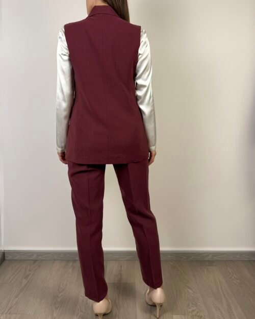 competo gilet doppio petto pantalone sigaretta haveone bordeaux