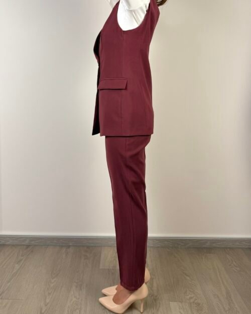 competo gilet doppio petto pantalone sigaretta haveone bordeaux
