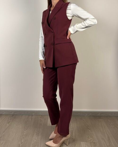 competo gilet doppio petto haveone bordeaux
