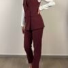 competo gilet doppio petto pantalone sigaretta haveone bordeaux