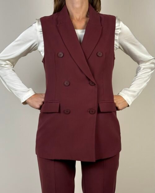 competo gilet doppio petto haveone bordeaux