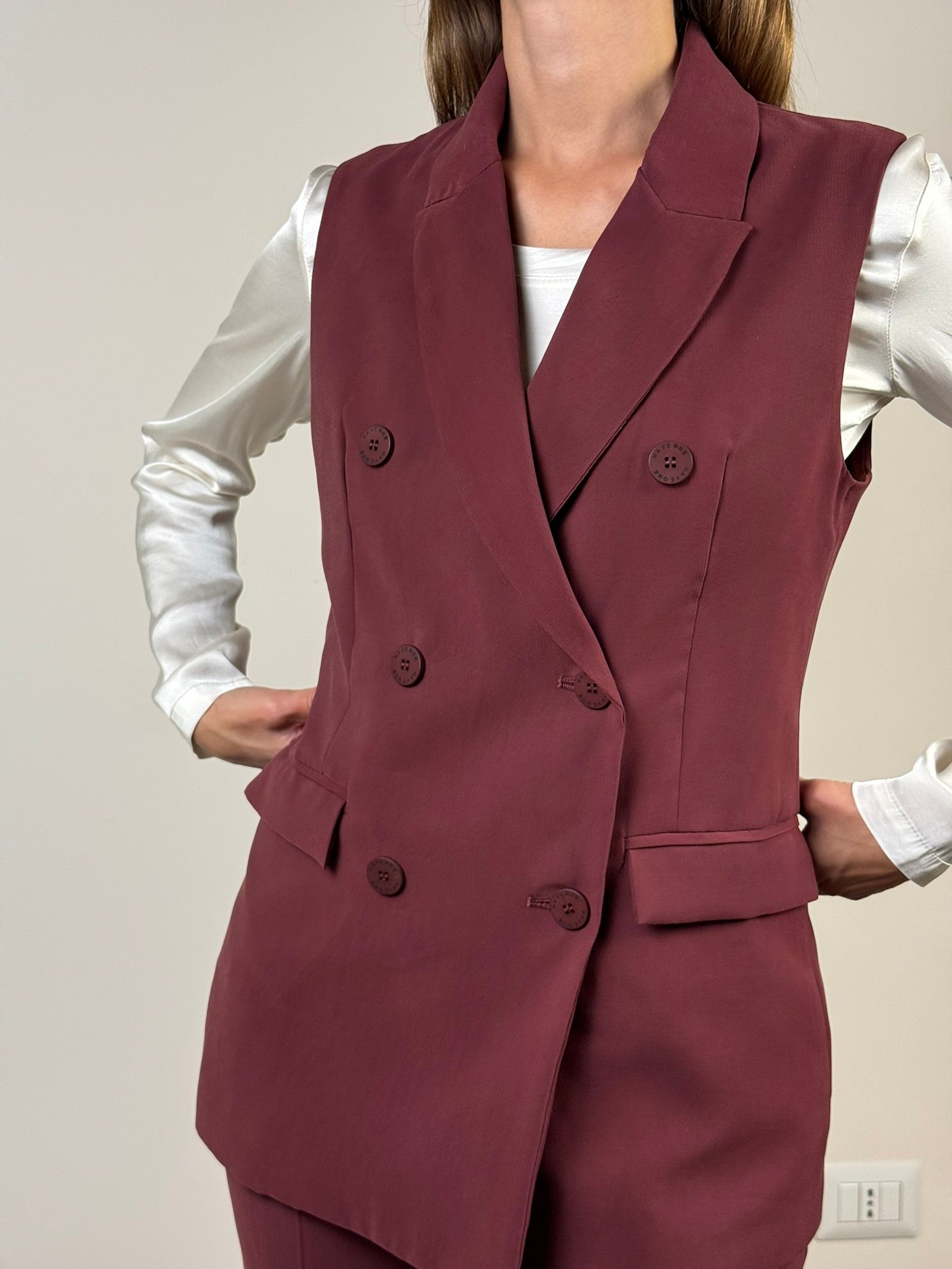 competo gilet doppio petto haveone bordeaux