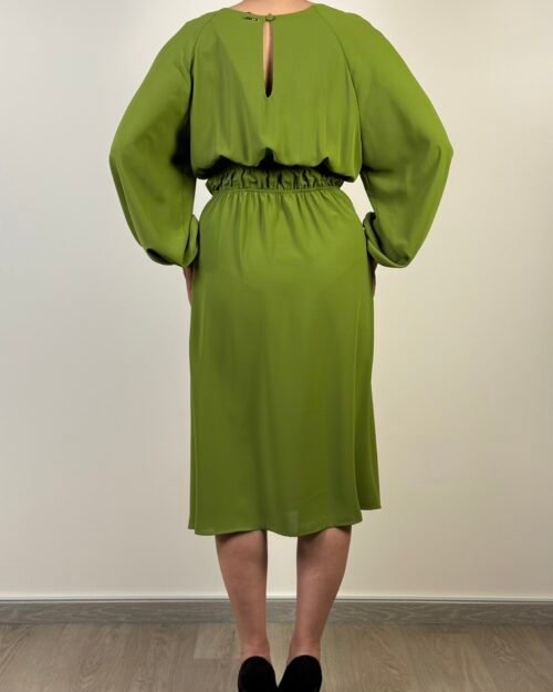 abito midi manica palloncino punti luce