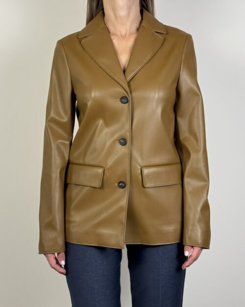 giacca ecopelle max mara due bottoni