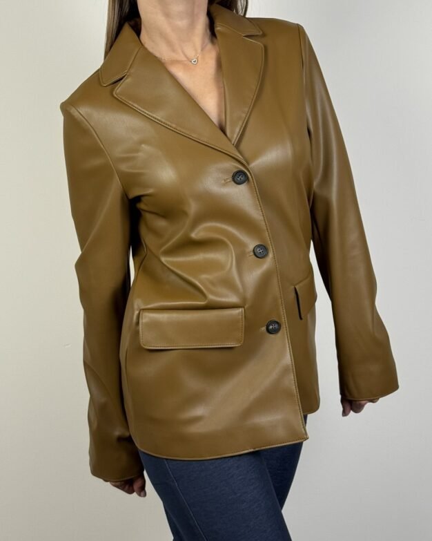 giacca ecopelle max mara due bottoni