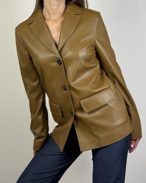 giacca ecopelle max mara due bottoni