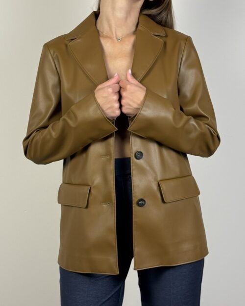 giacca ecopelle max mara due bottoni