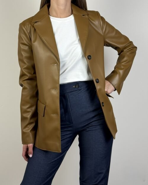 giacca ecopelle max mara due bottoni