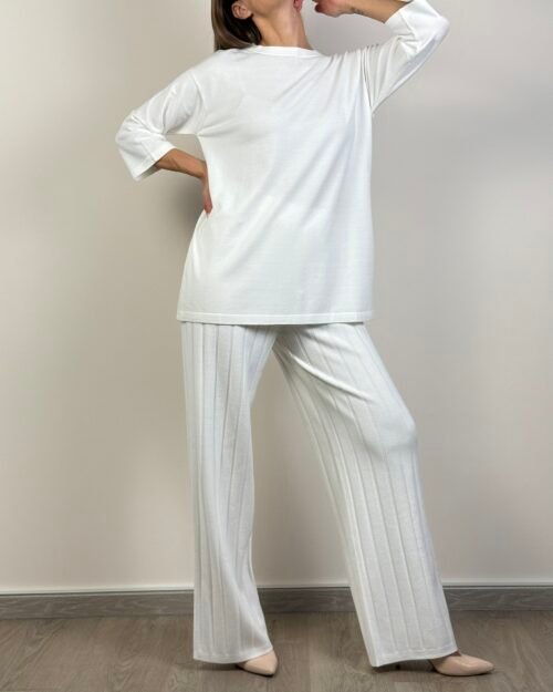 maglia viscosa pantalone coste costine max mara elastico in vita maglia viscosa dettaglio posteriore