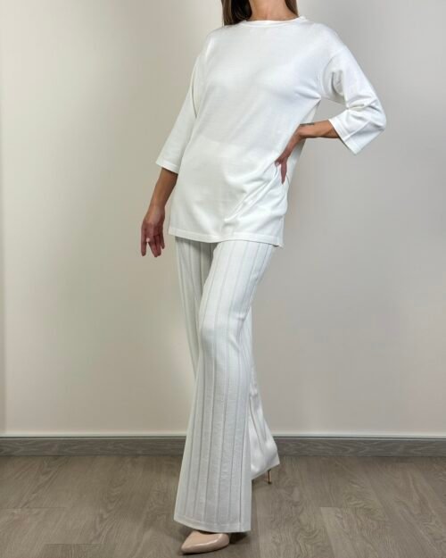 maglia viscosa pantalone coste costine max mara elastico in vita maglia viscosa dettaglio posteriore