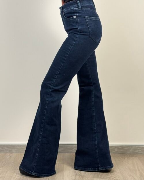 jeans cycle flaire cinque tasche denim zampa