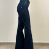 jeans cycle flaire cinque tasche denim zampa media vita alta