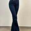 jeans cycle flaire cinque tasche denim zampa media vita alta