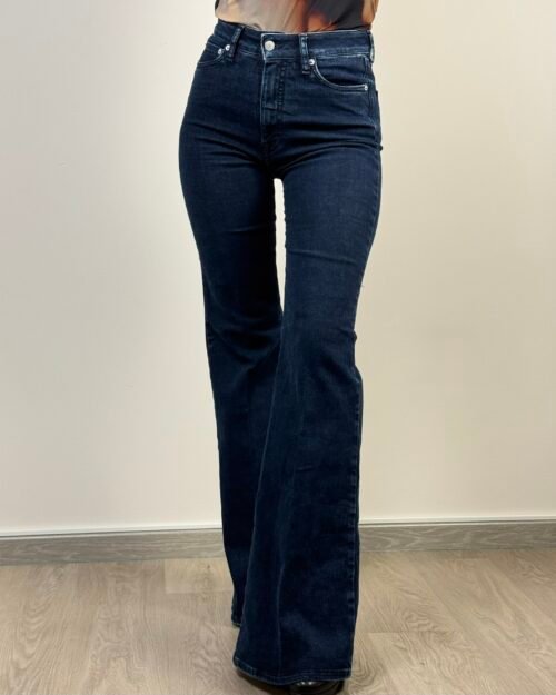 jeans cycle flaire cinque tasche denim zampamedia vita alta