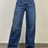 jeans cycle flaire cinque tasche palazzo dritto vita bassa
