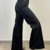jeans cycle flaire cinque tasche nero zampa palazzo