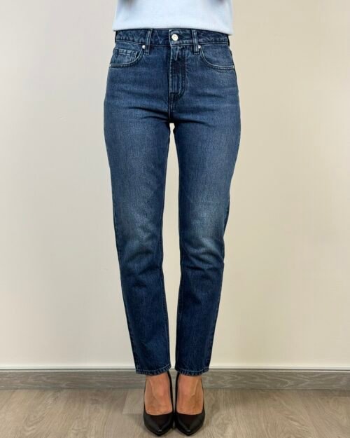 jeans cycle dritto sigaretta blu cinque tasche