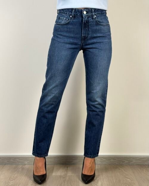 jeans cycle dritto sigaretta blu cinque tasche