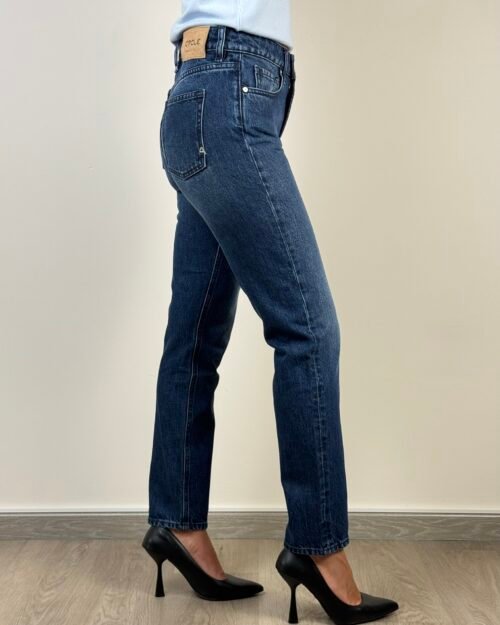 jeans cycle dritto sigaretta blu cinque tasche